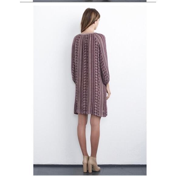 Velvet By Spencer Graham Geraldine African Print Peasant Dress Size S Fine Wine - Picture 2 of 9